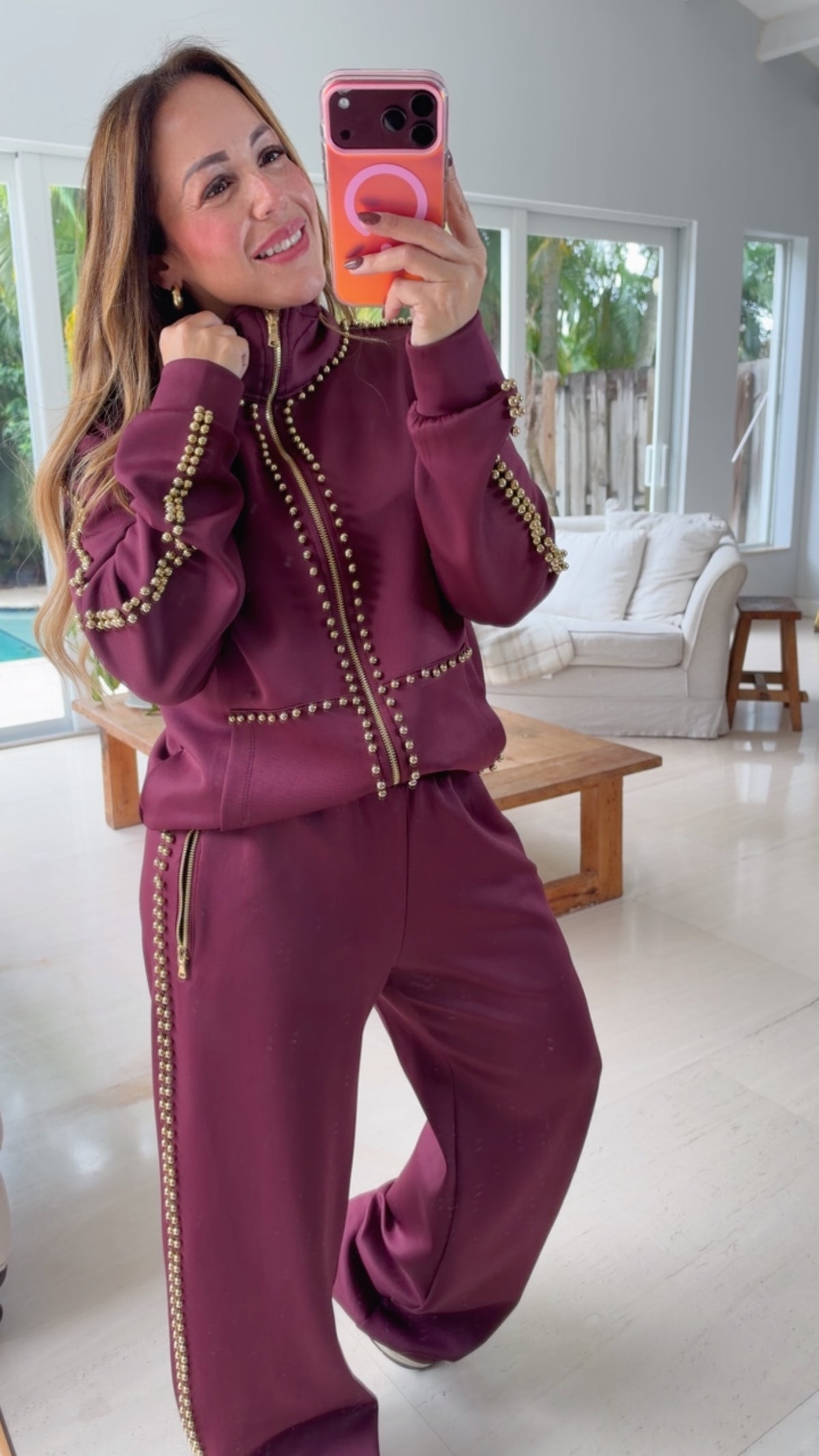 Bordeaux Studded Set