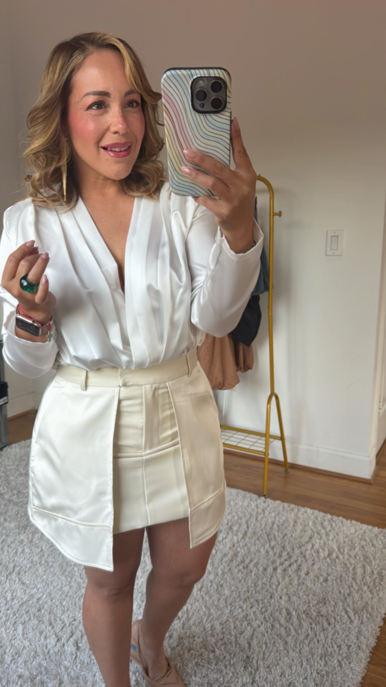 Sofi Satin Overlay Pocket Skirt