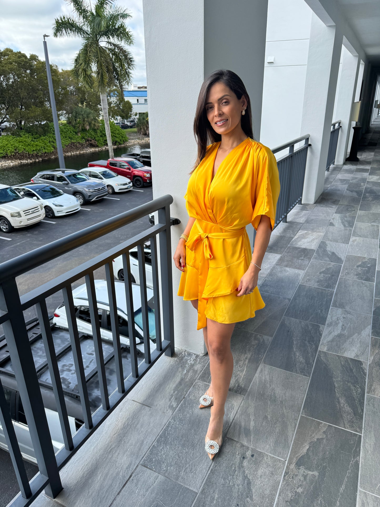 Wrap Satin Mini Dress