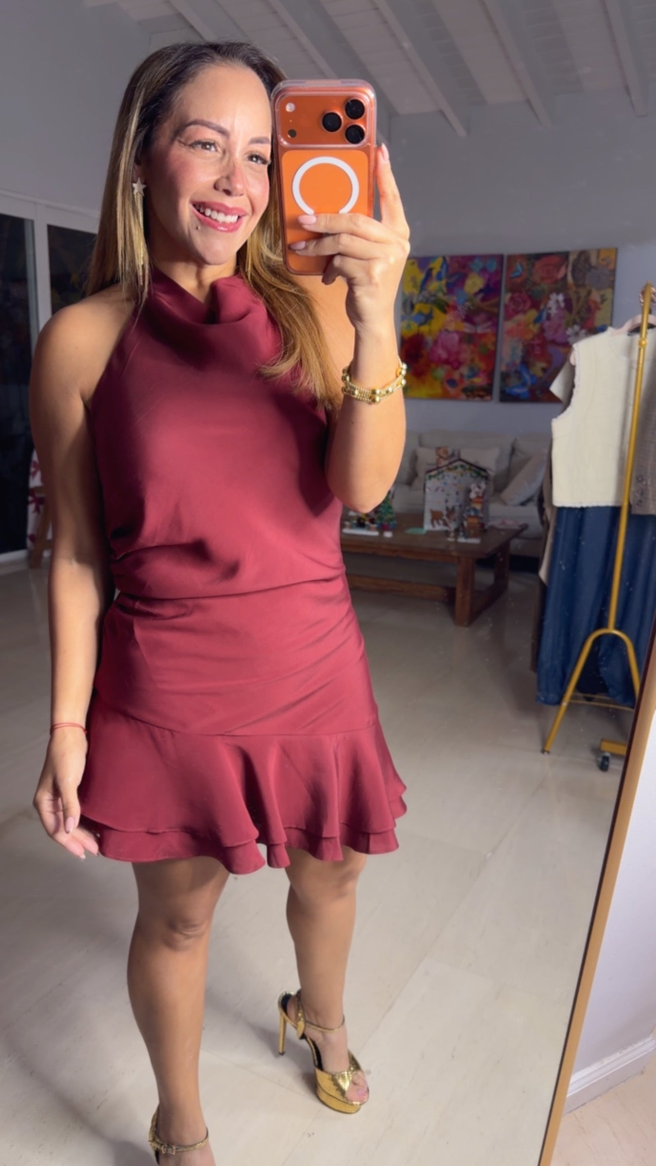 Burgundy Flow Dress