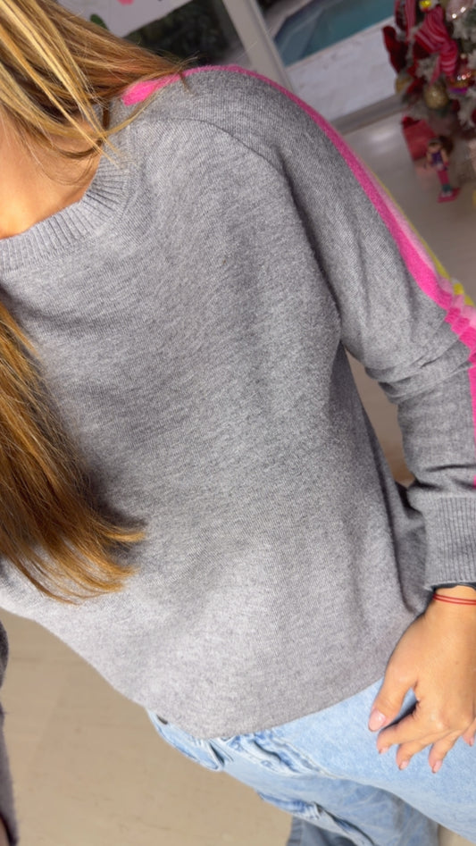 Rainbow Grey Sweater