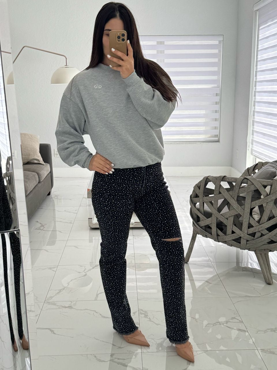 Black Embellished Jeans