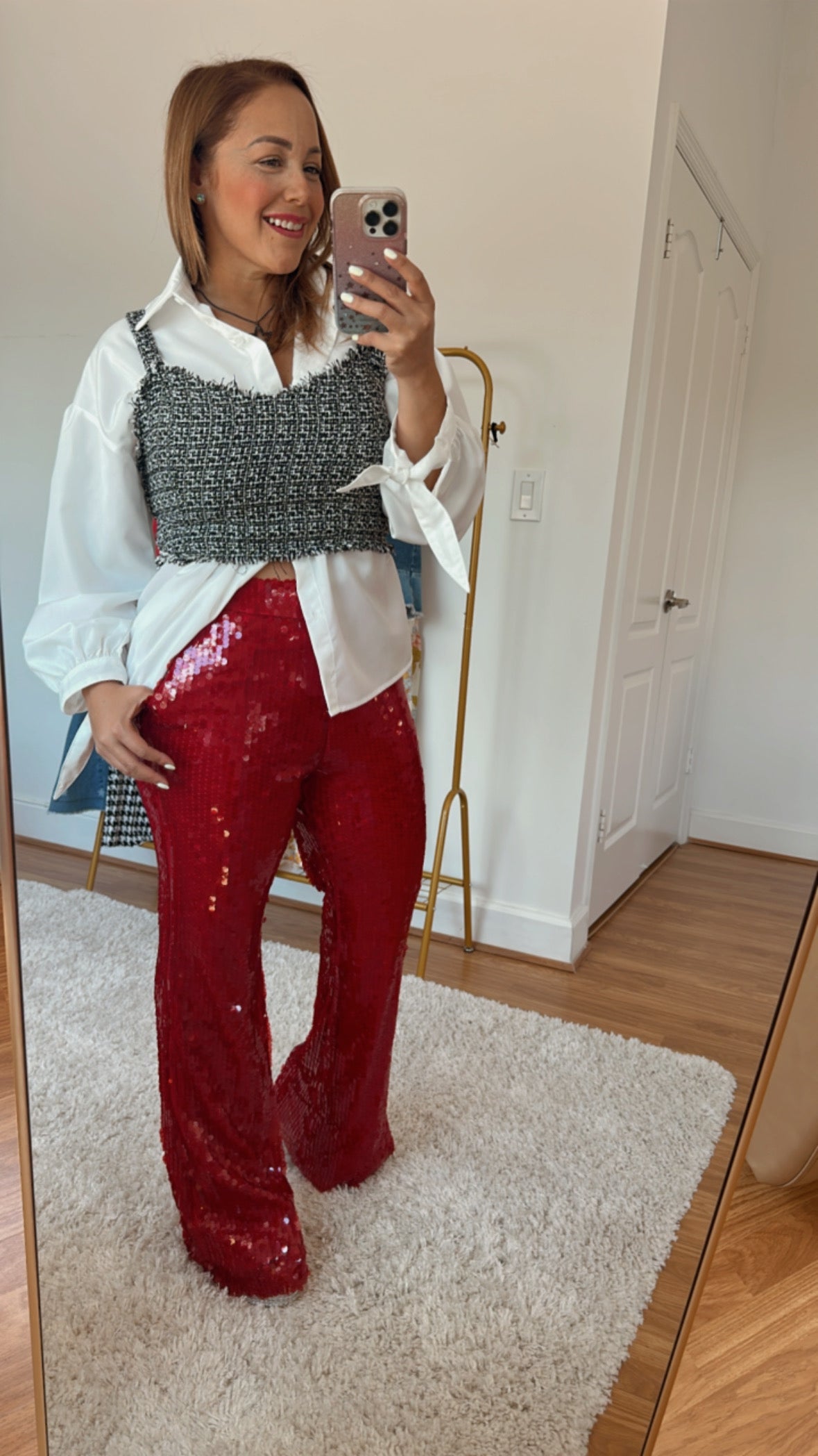 Red Sequins Pants