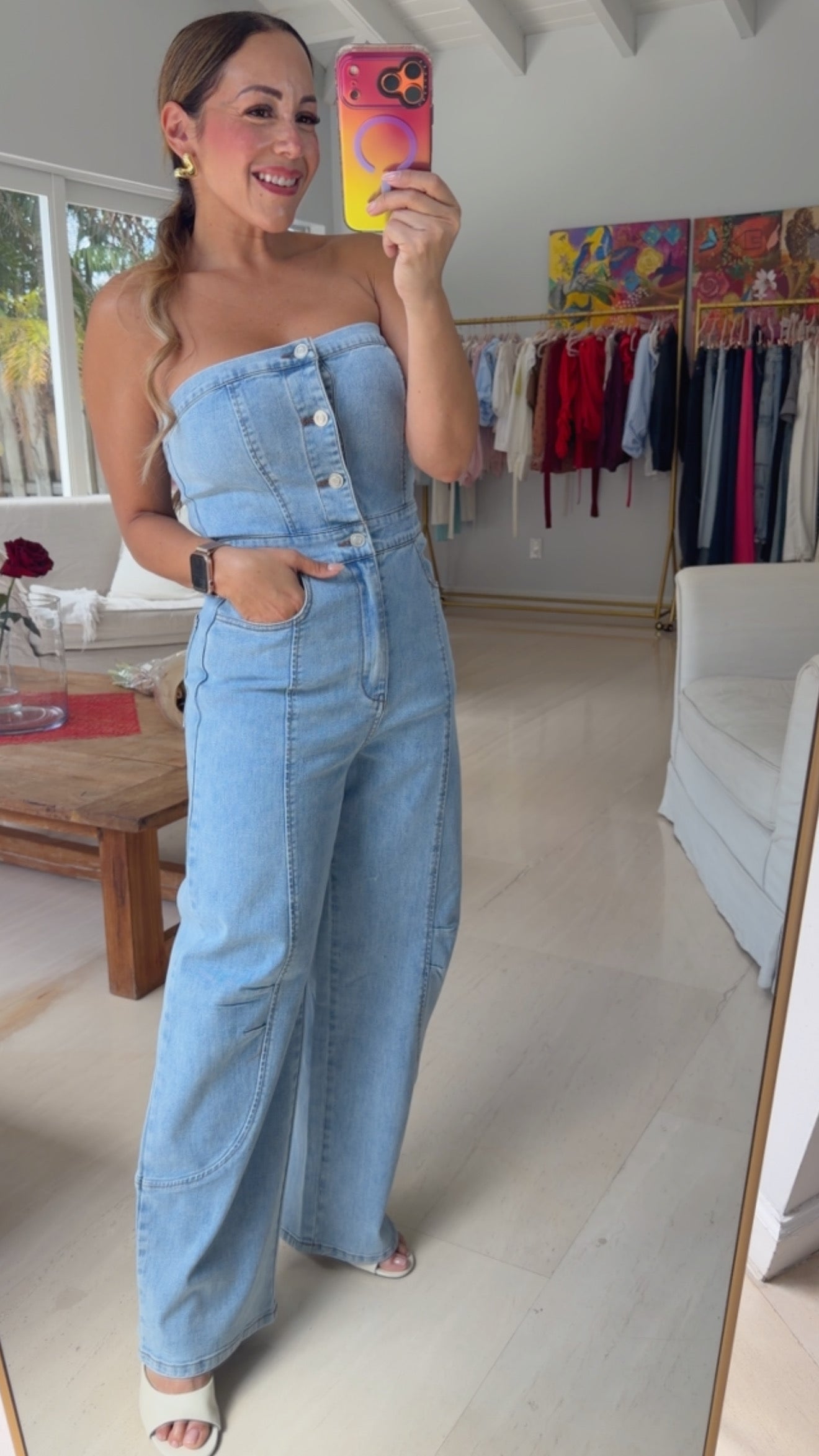 Denim Barrel Jumpsuit