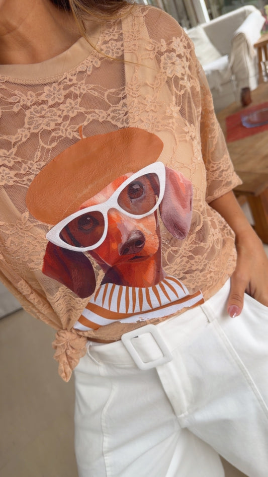 Puppy Lace Top