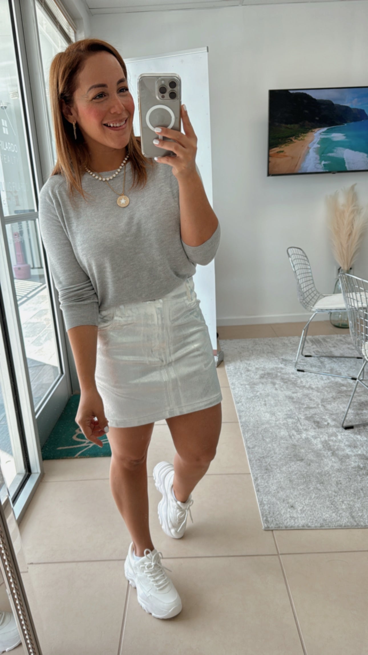 METALLIC KNITTED SWEATER TOP