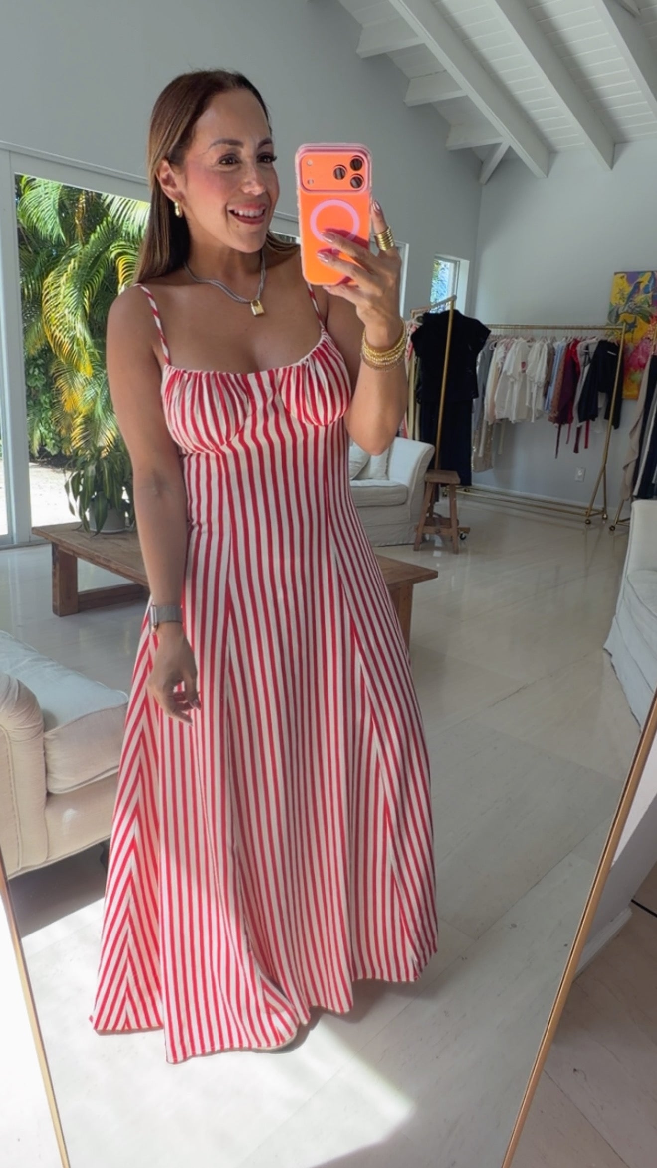 Red Stripped Bustier Dress