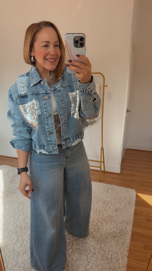 Embellished Denim  Jacket
