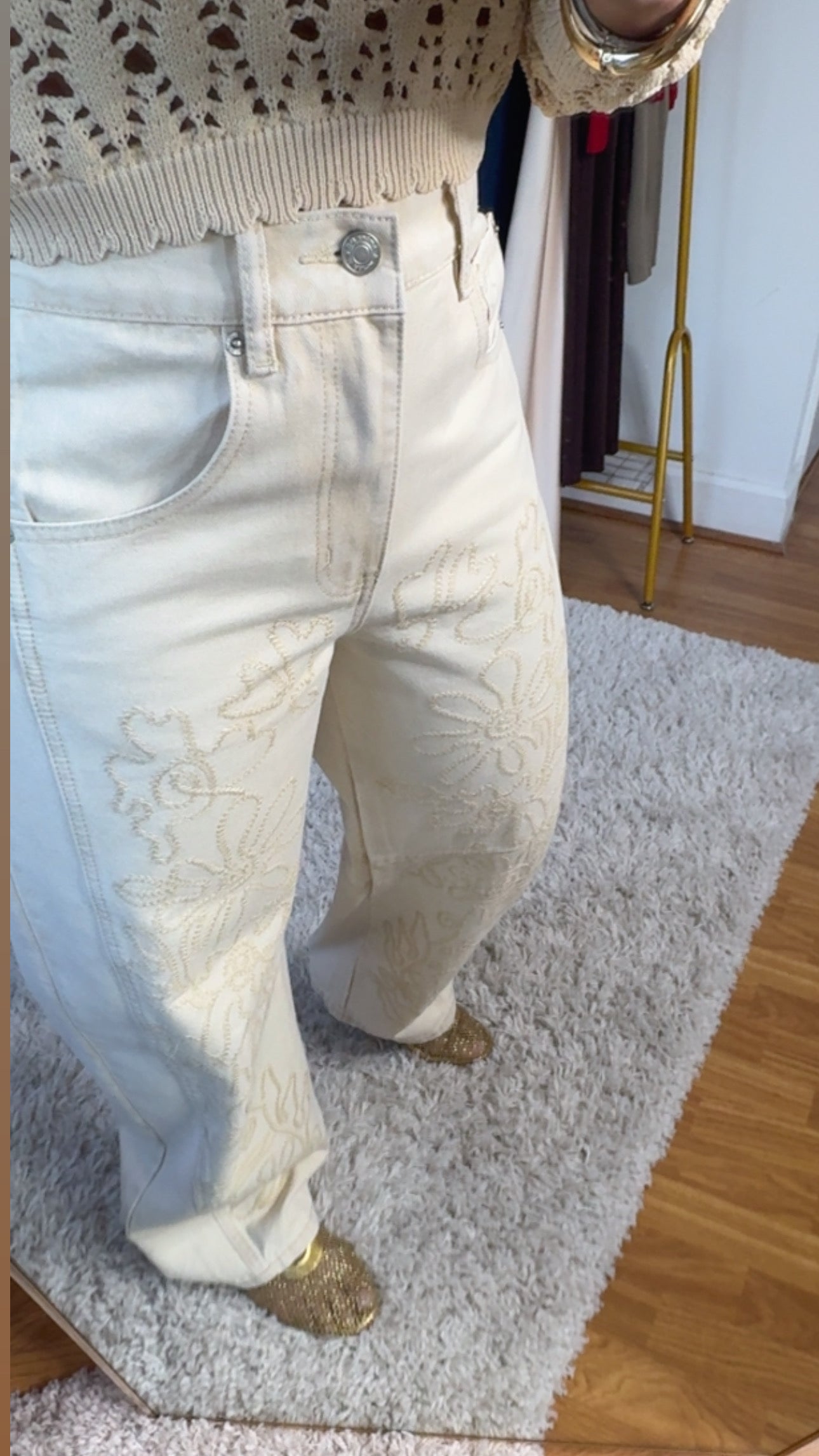 Light Nude Barrel Jeans
