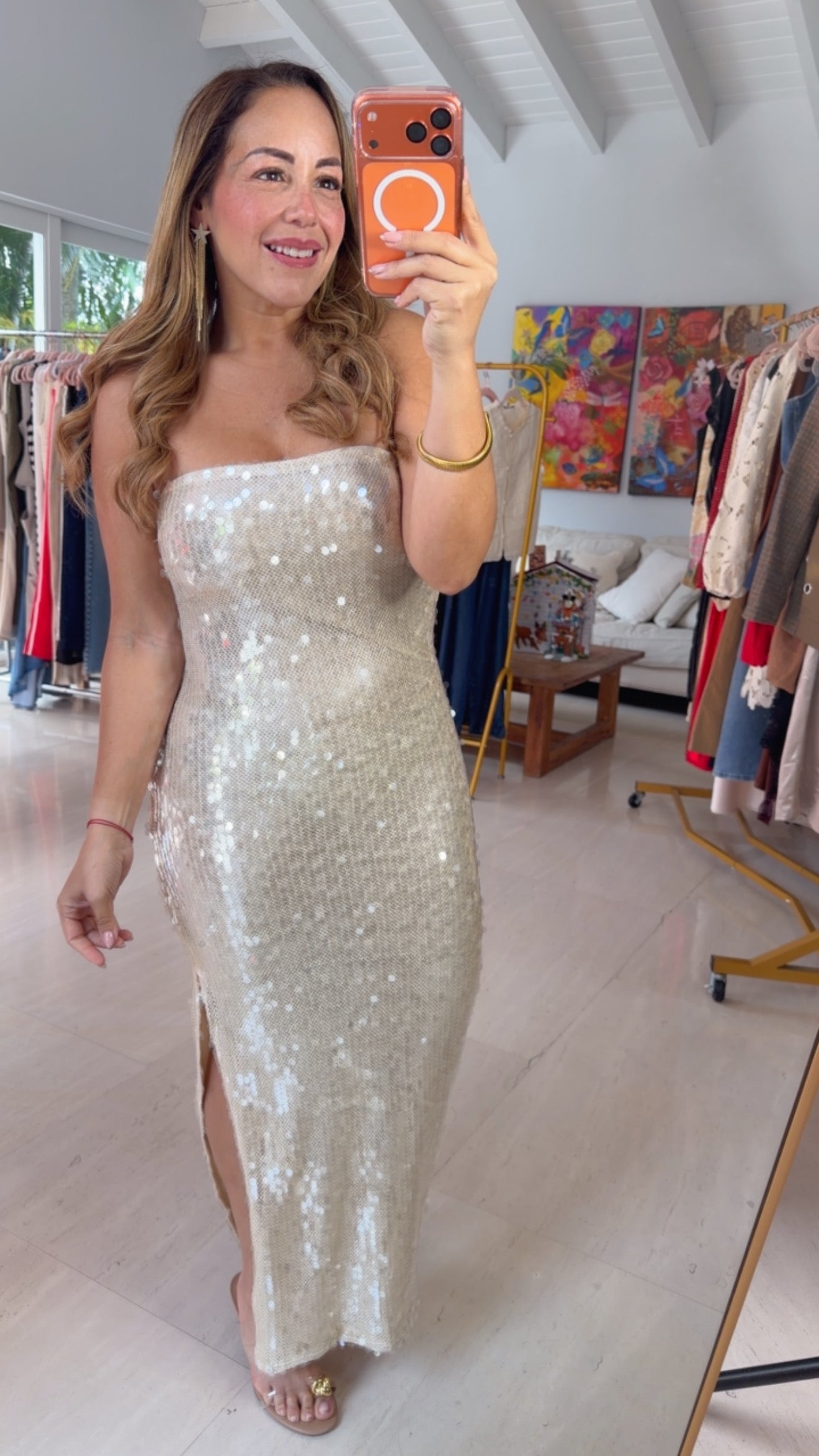 Champagne Sequin Dress