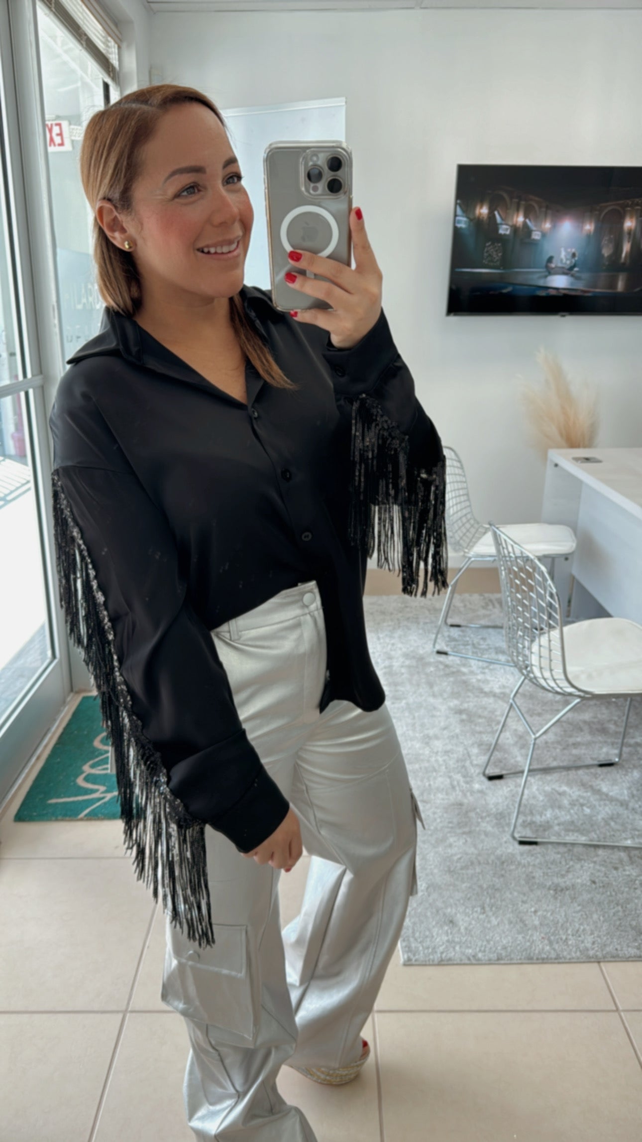 Sequin Fringe Blouse