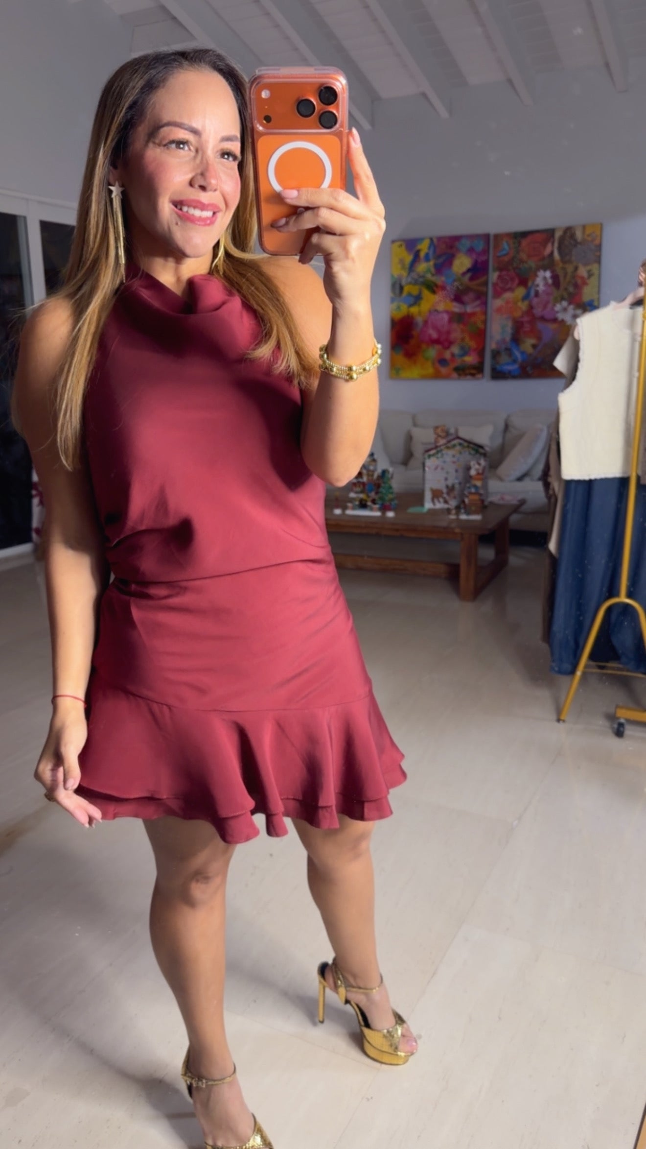 Burgundy Flow Dress