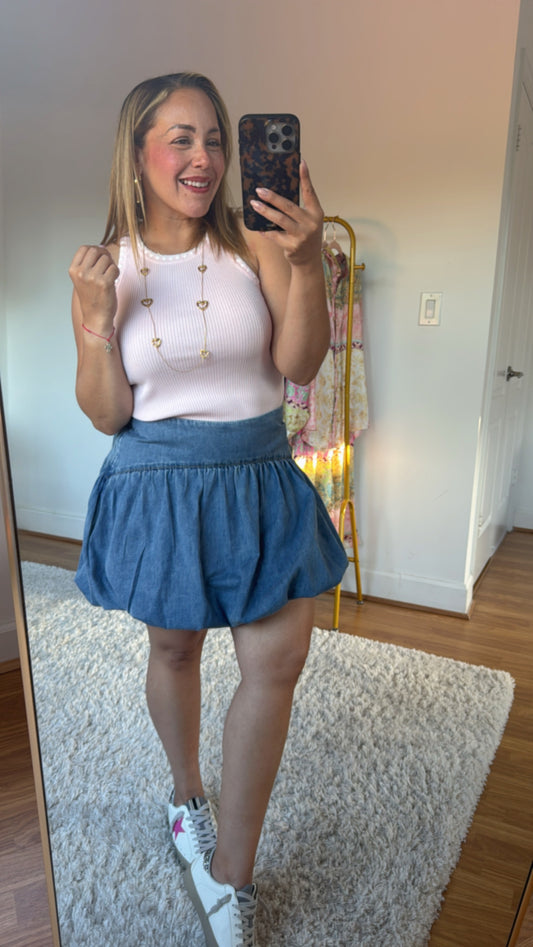 Denim Ballom Skirt