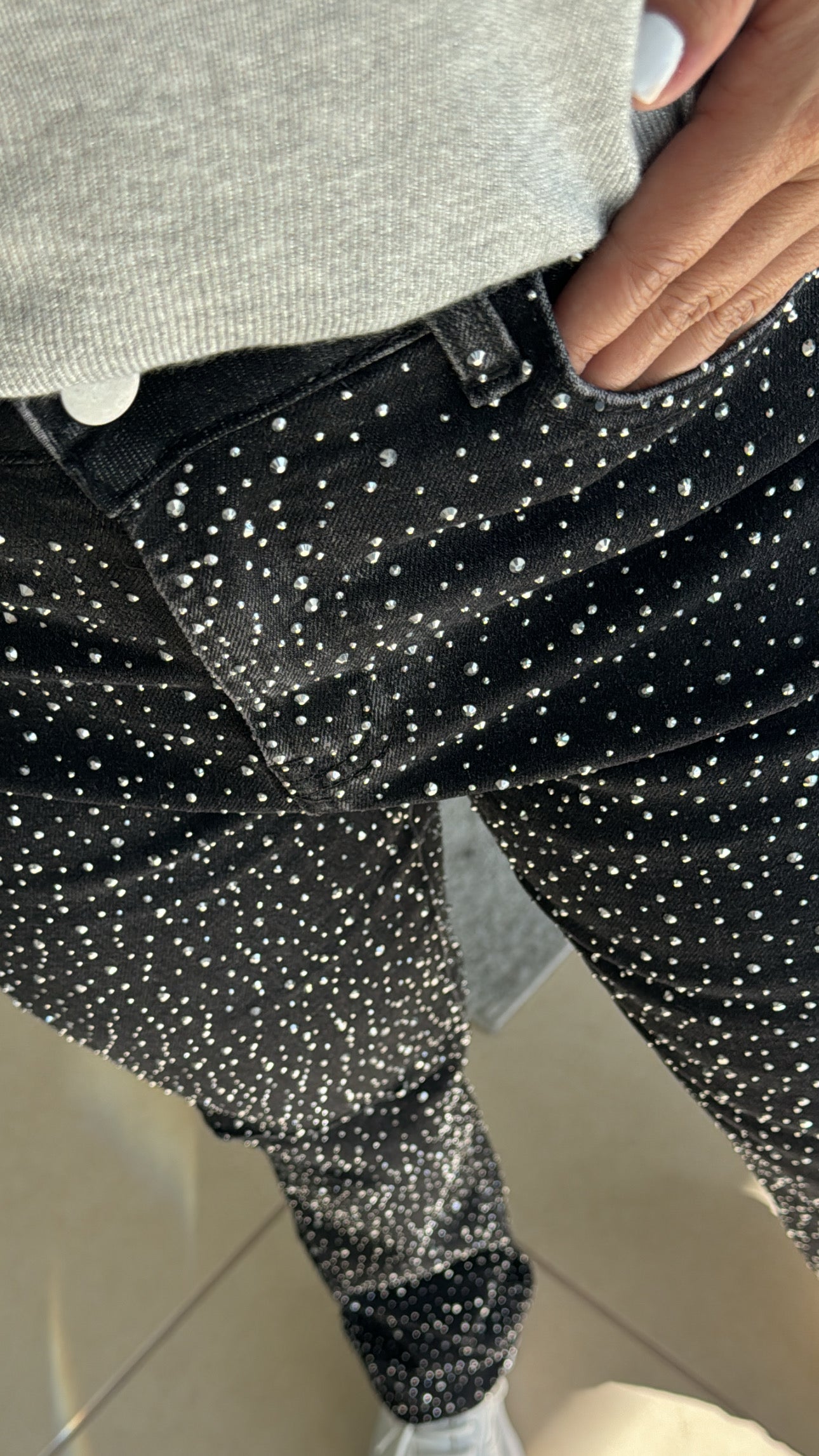 Black Embellished Jeans