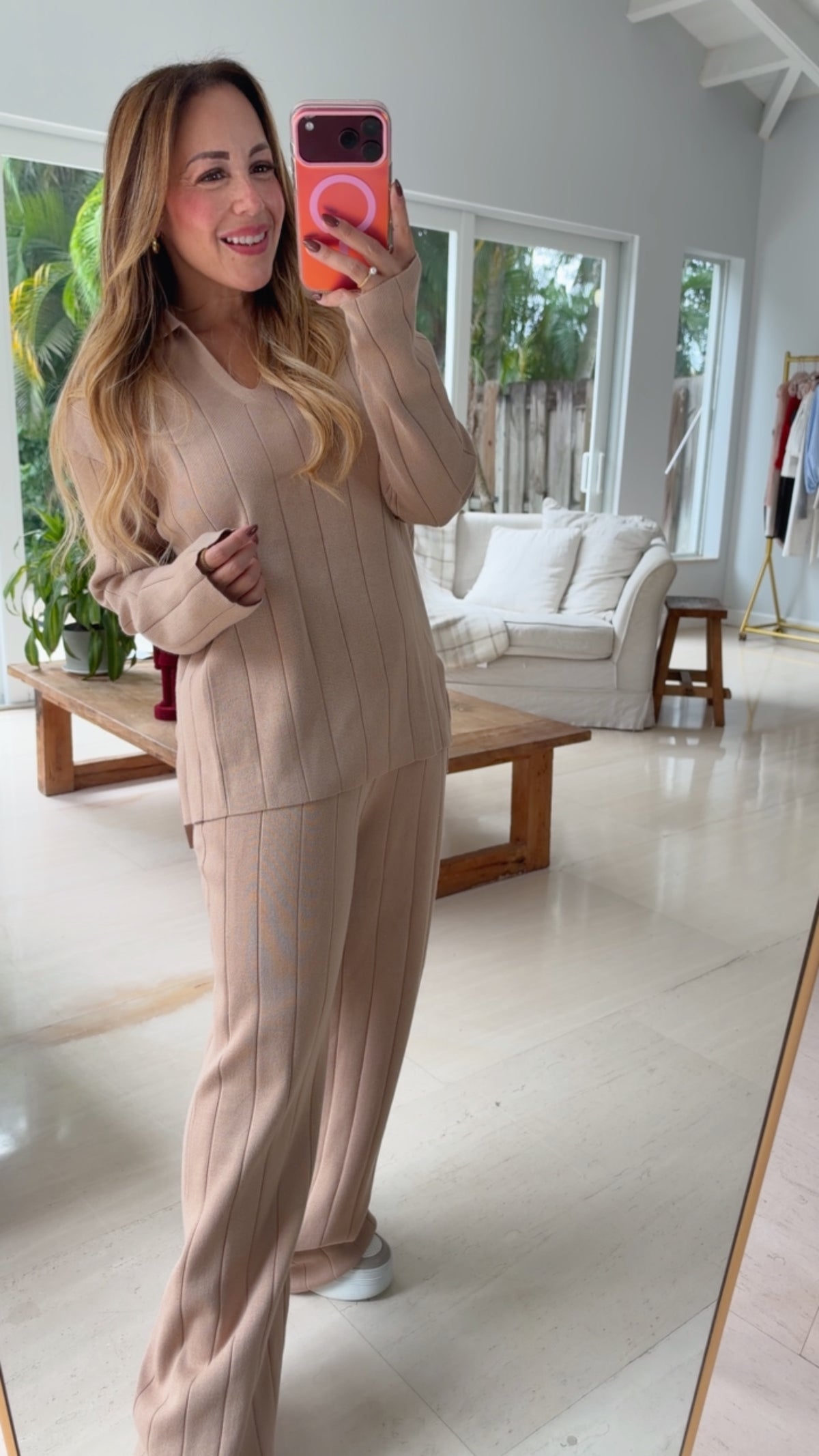 Nude Ribbed Knit Set
