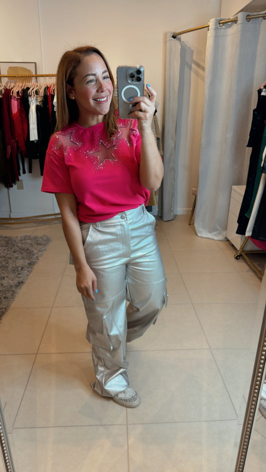 Silver Leather Pants