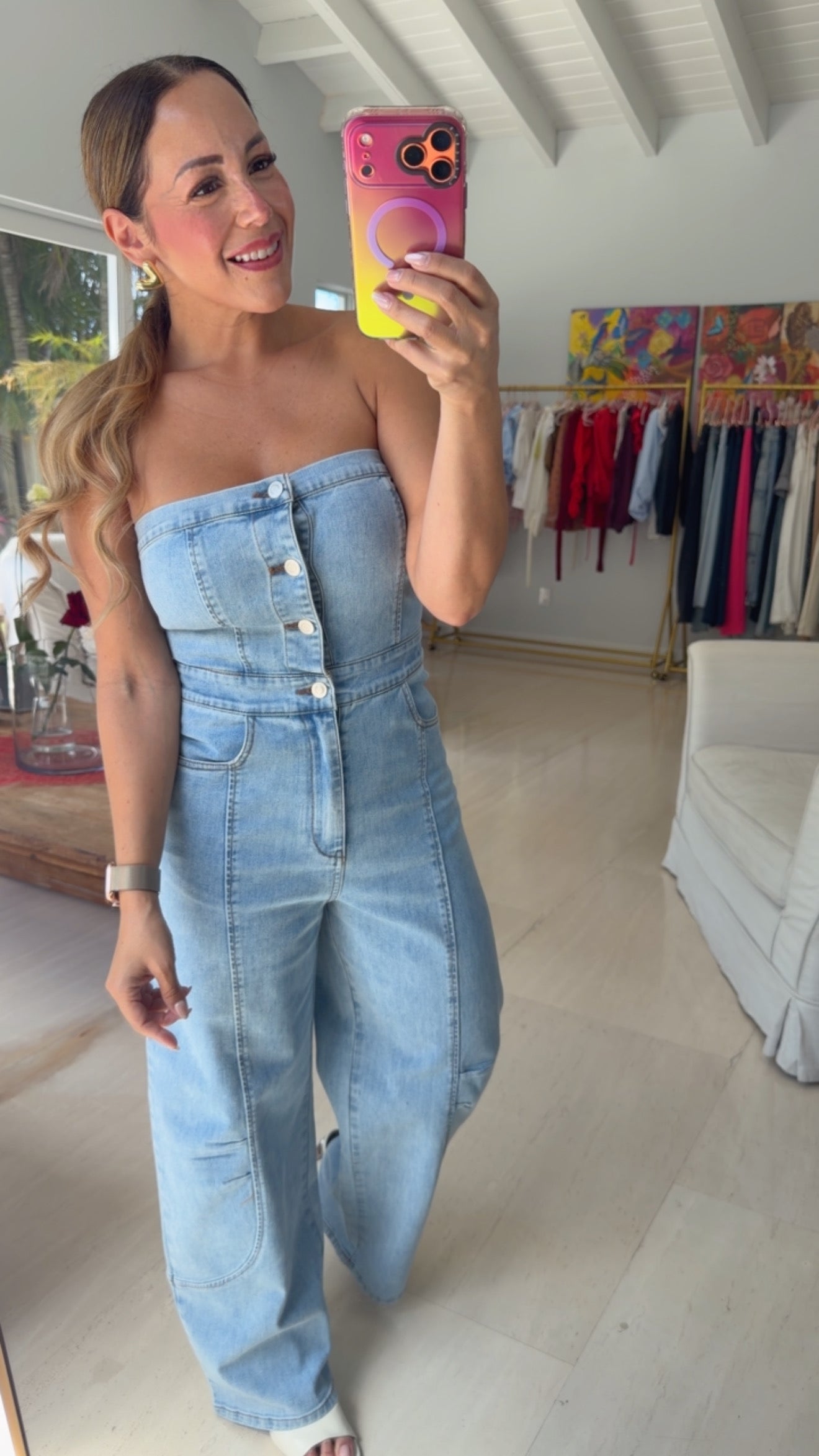 Denim Barrel Jumpsuit