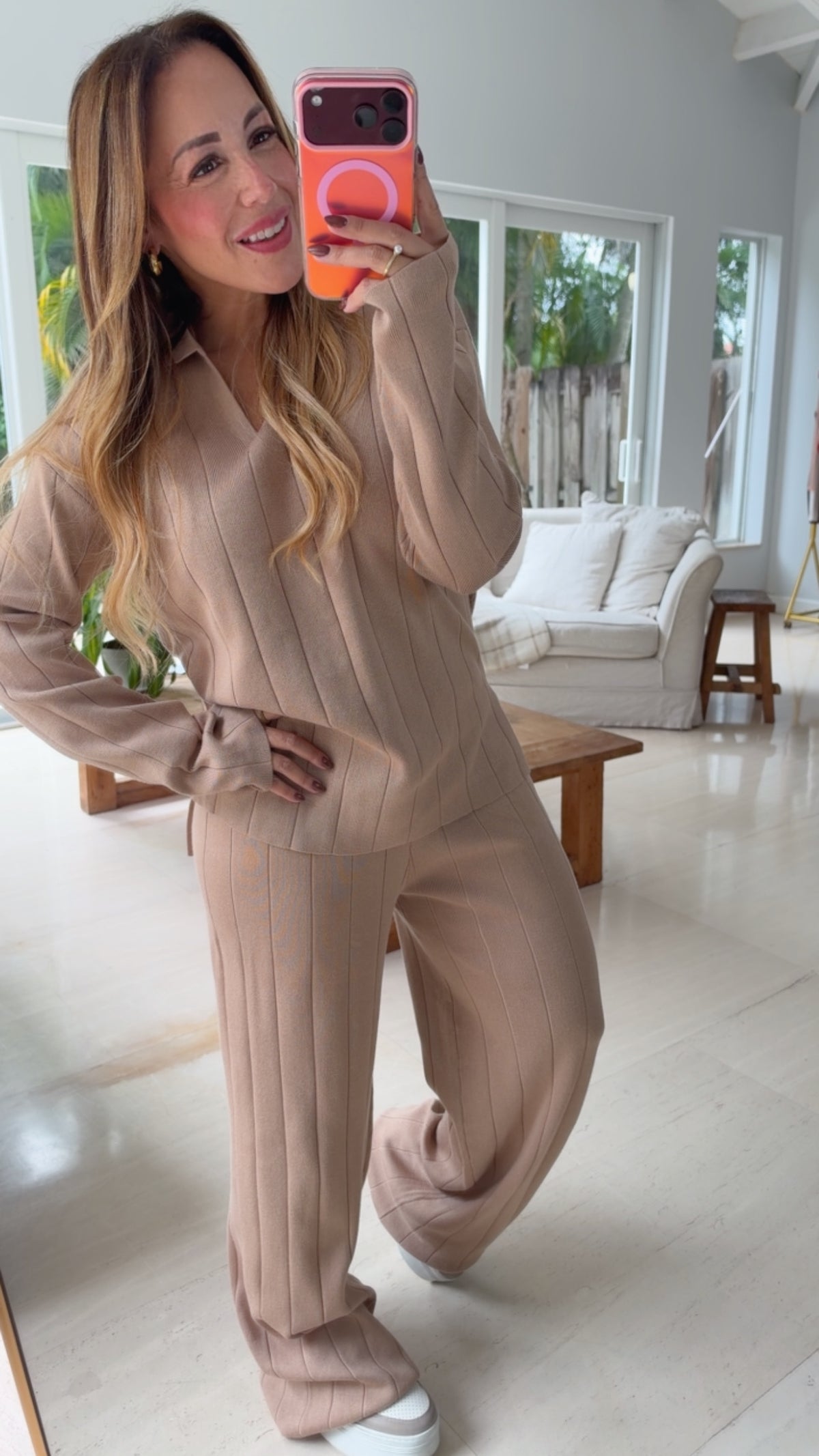 Nude Ribbed Knit Set