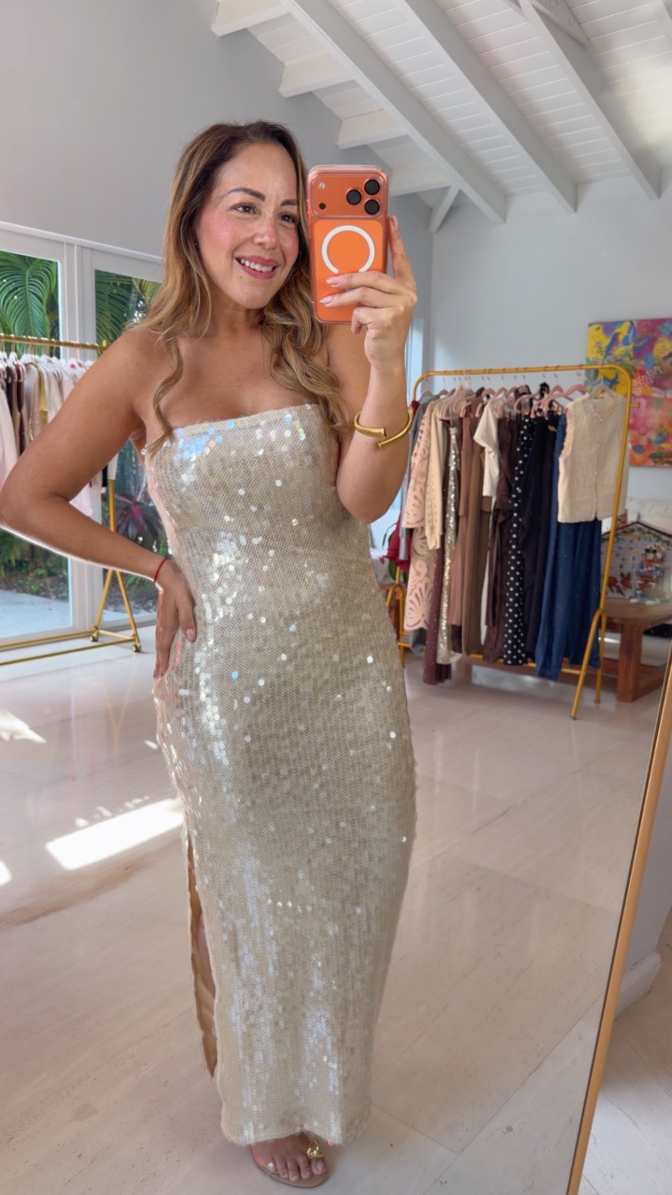 Champagne Sequin Dress