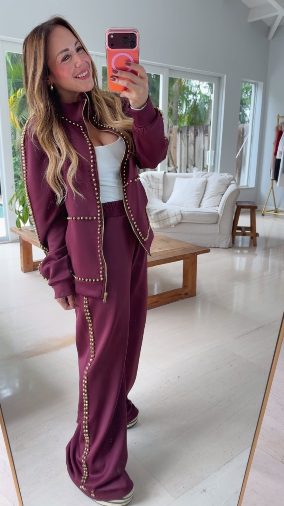 Bordeaux Studded Set