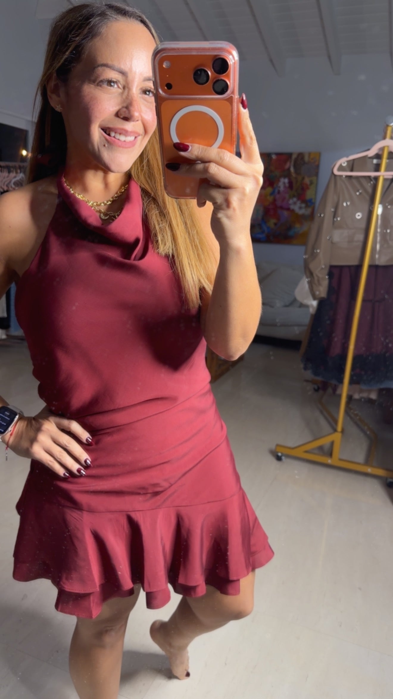 Burgundy Flow Dress