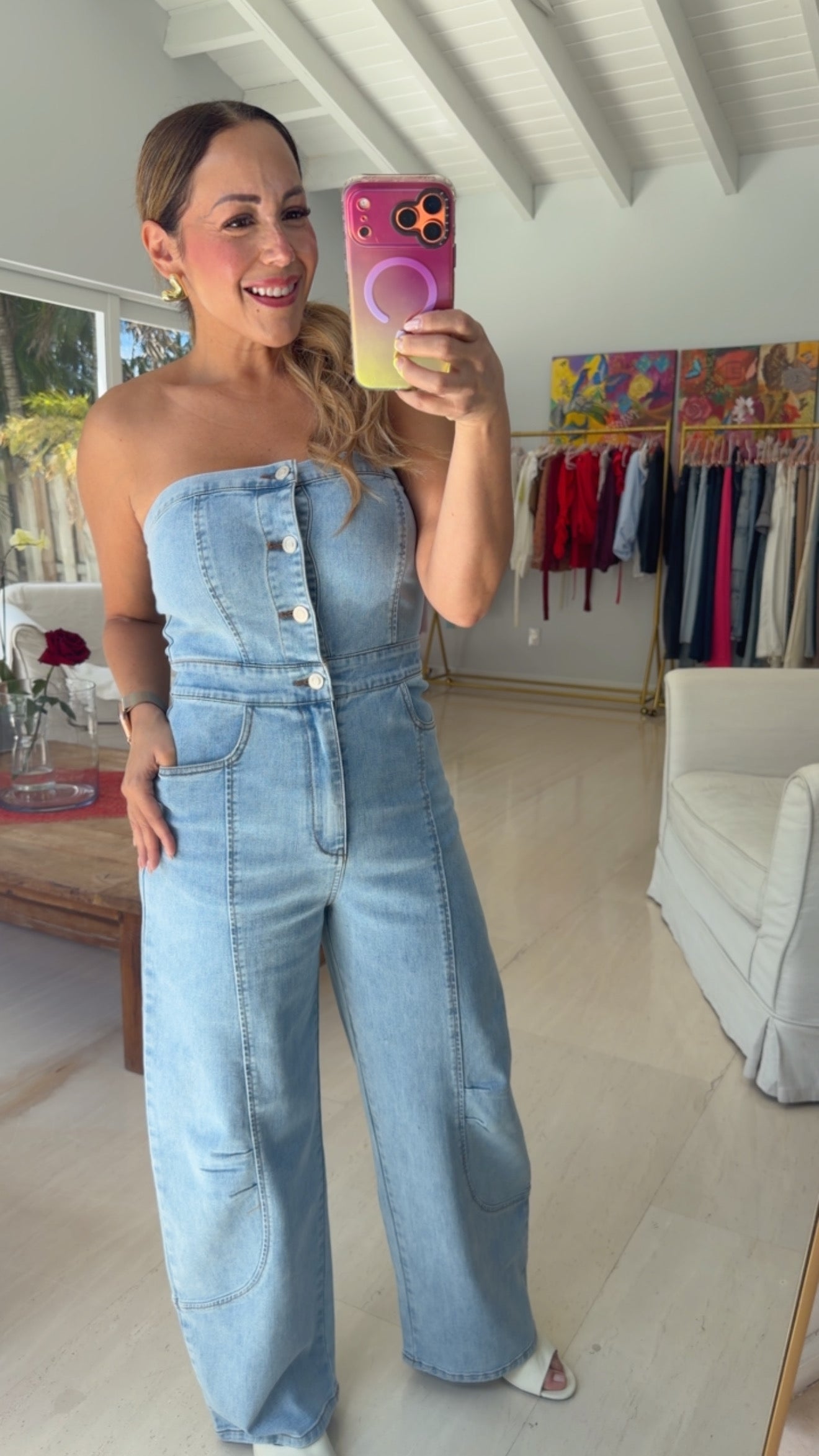Denim Barrel Jumpsuit