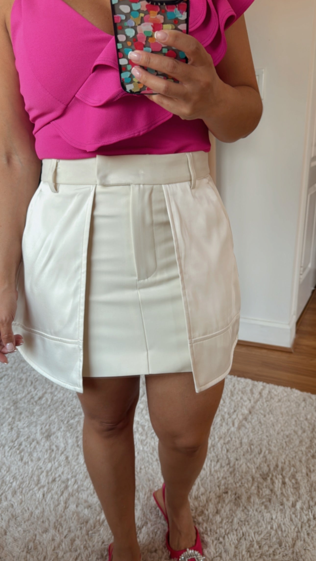 Sofi Satin Overlay Pocket Skirt