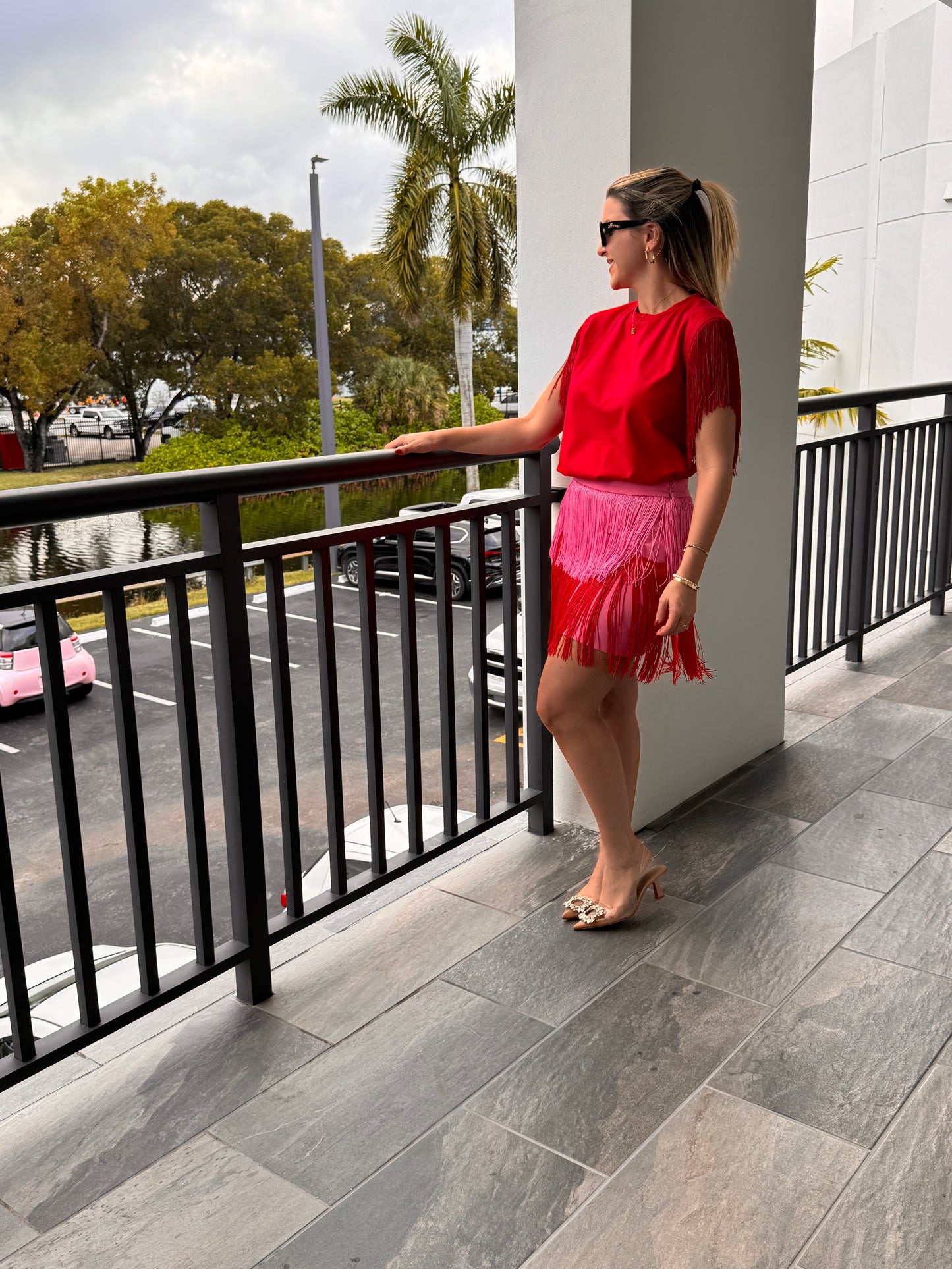 Fringe Pink Skirt