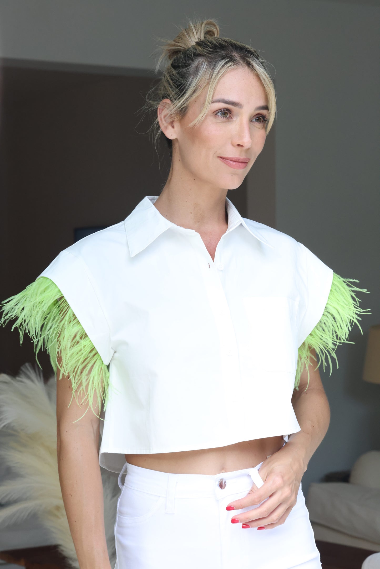 Green Feather Top